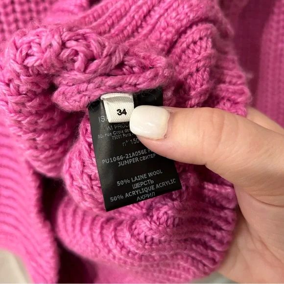 NWT Isabel Marant Pleane Pink Woven Sweater - Picture 7 of 8